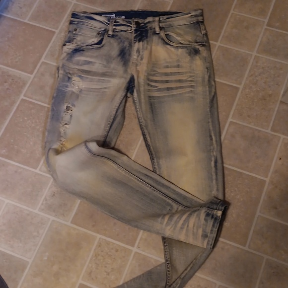 2 Pair Slim Skinny Fit Jeans. Taker And Copper Rivet Brands. Sz 32/32.desert/blu - Picture 7 of 9